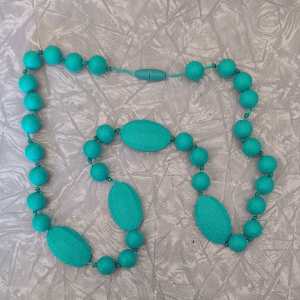 Turquoise Silicon Teething Necklace